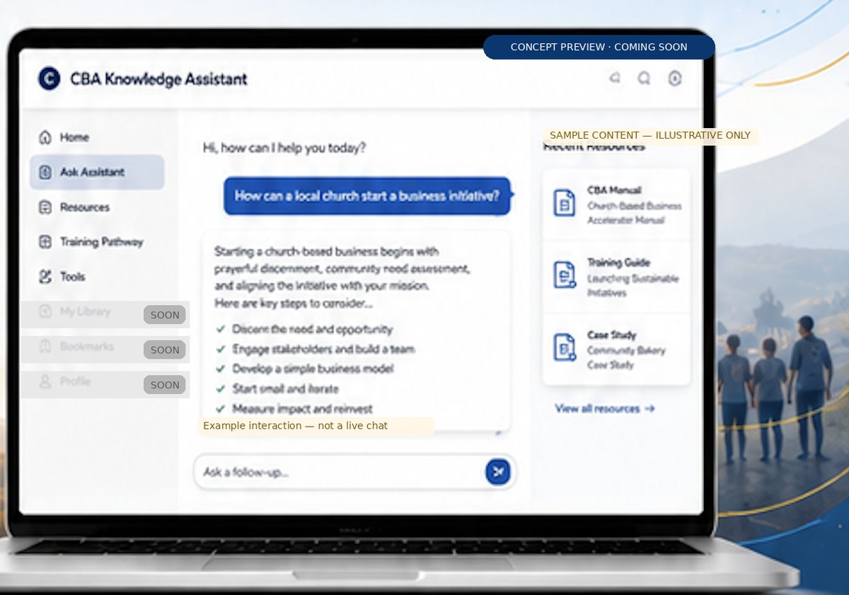 Preview of the CBA Knowledge Assistant, an illustrative concept currently under development